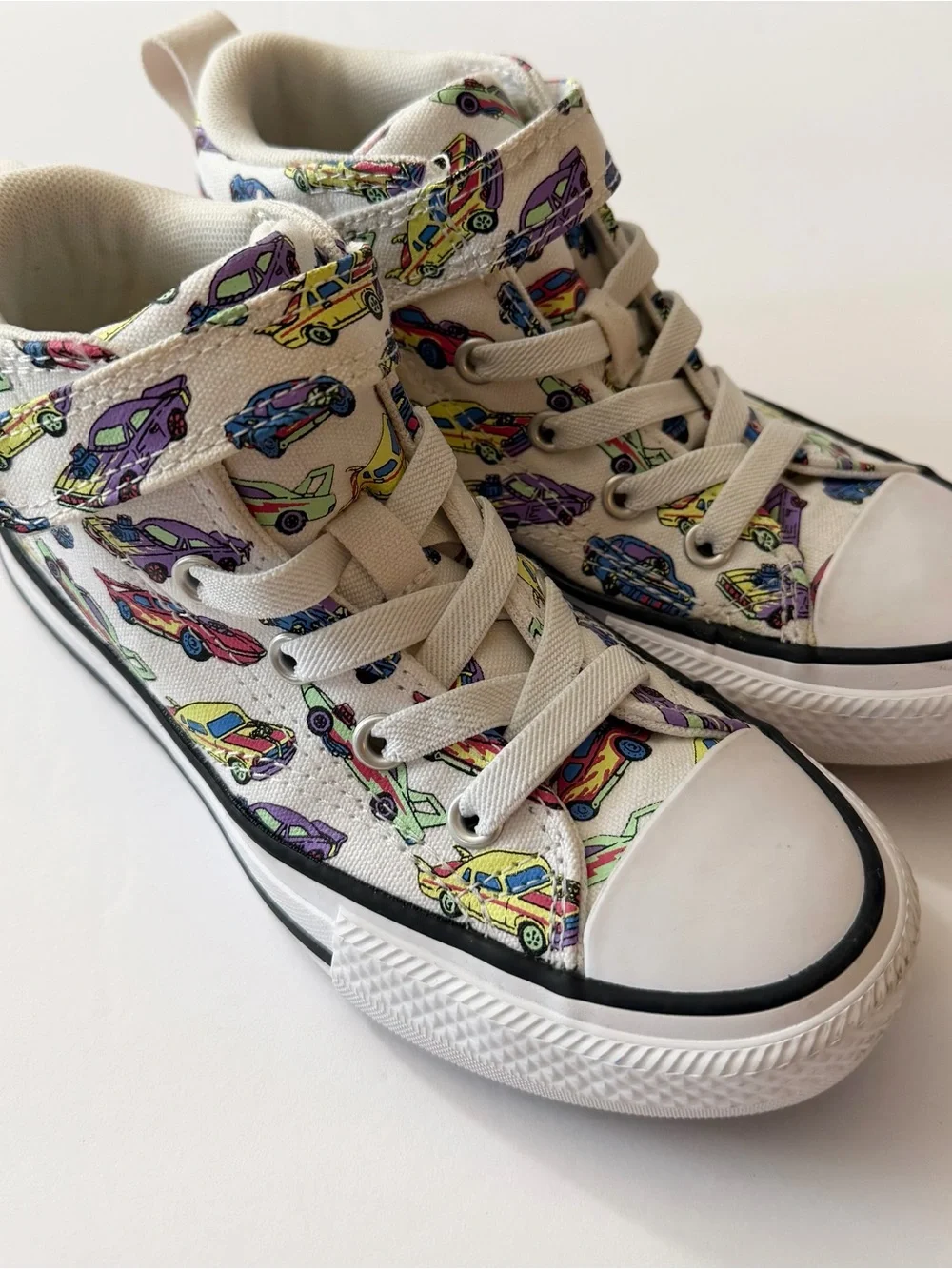 Converse Chuck Taylor All Star Kids Size 13 High Top Car Print Sneakers